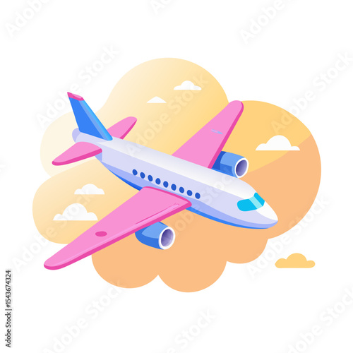 Airplane in flight Material SVG Icon