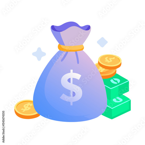 Bag of money with dollar symbol Material SVG Icon