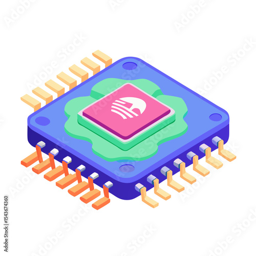Artificial intelligence chip Material SVG Icon