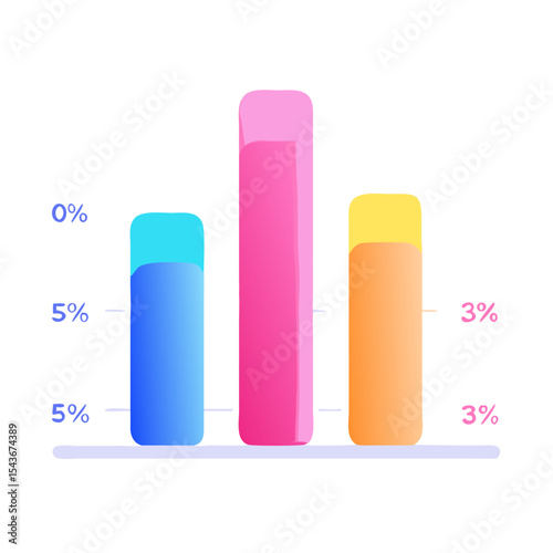 Bar graph with three columns Material SVG Icon