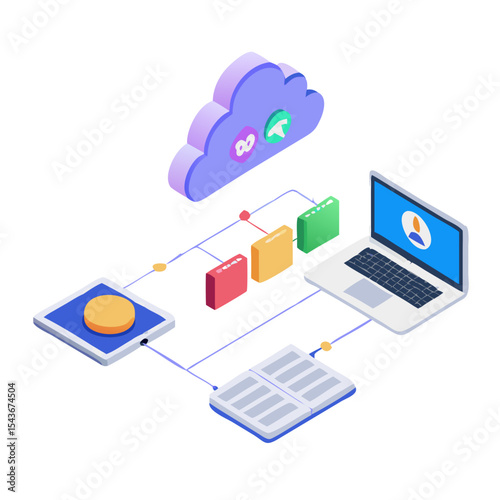 Cloud computing network Material SVG Icon