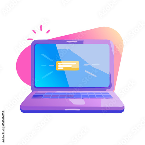 Laptop with glowing screen Material SVG Icon