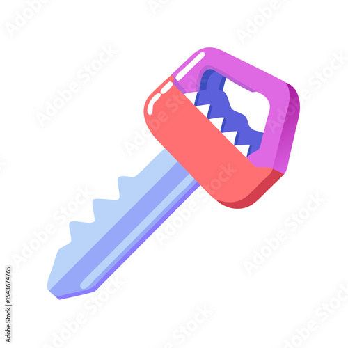 Key with jagged teeth Material SVG Icon