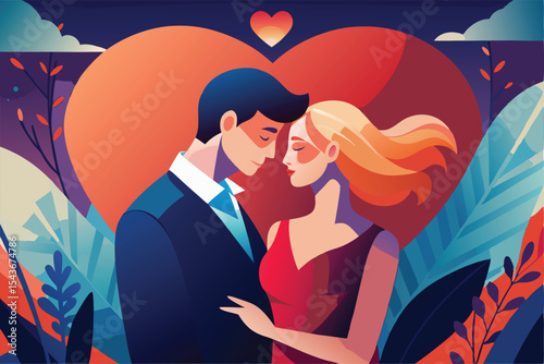 Romantic Couple in Love. A Passionate Embrace