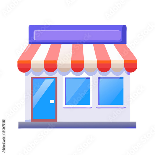 Storefront with awning Material SVG Icon