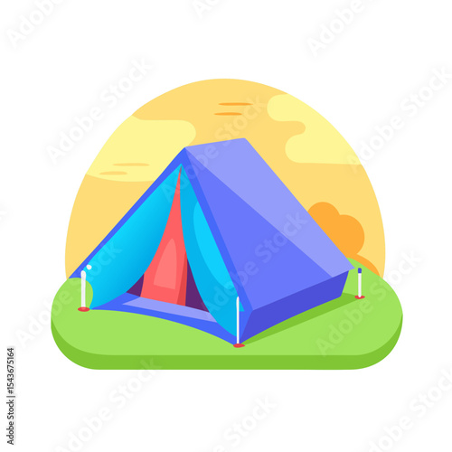 Tent camping icon Material SVG Icon