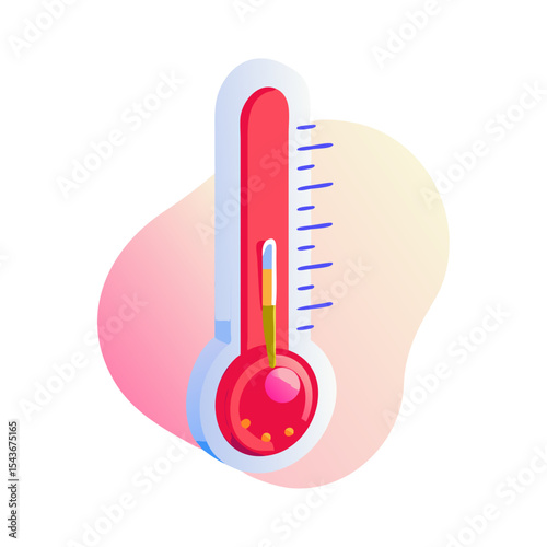 Thermometer with red mercury Material SVG Icon