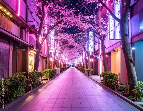Cherry blossom festival night walk tokyo photography urban street view light and color