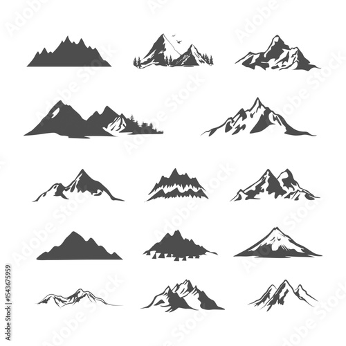 mountain icon design black and white