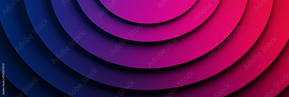 Obraz premium Abstract concentric circles in shades of blue, purple, and pink create a vibrant, modern, layered pattern with a sense of depth and smooth gradient transitions.