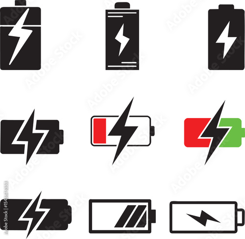 Mobile Battery Accessories black silhouette vector changeable editable adjustable
