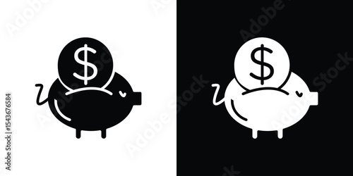 Piggy bank icon collection. line stroke icon. EPS 10