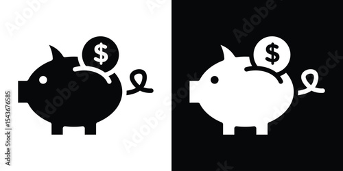 Piggy bank icon collection. line stroke icon. EPS 10