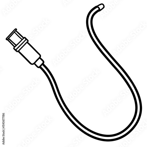 Catheter Tube line art vector