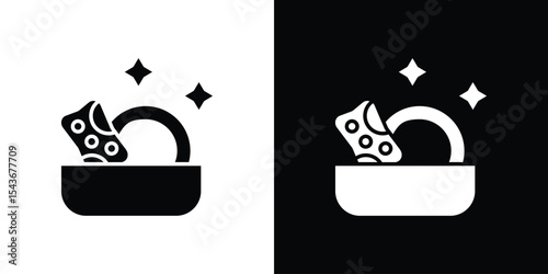 Plate washing icon collection. line stroke icon. EPS 10