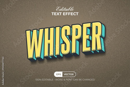 Whisper Editable Text Effect Vintage Style.