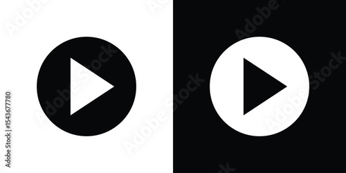 Play button icon collection. line stroke icon. EPS 10