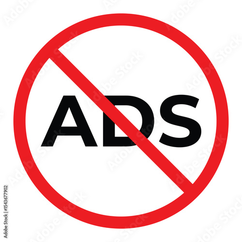 Ads and Ad Blocker Icons – Prohibition Symbols for Ad-Free Browsing Vector Set,