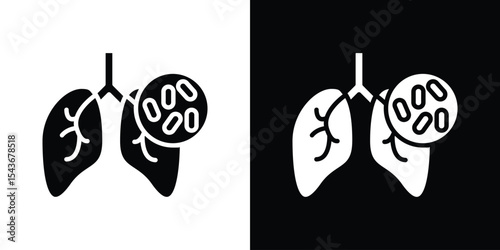 Pneumonia bacterium icon collection. line stroke icon. EPS 10