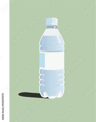 Realistic Vector Illustration of White PET Bottle for Environmental Awareness