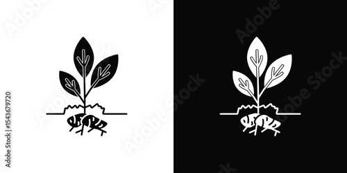 Potatoes plant icon collection. line stroke icon. EPS 10