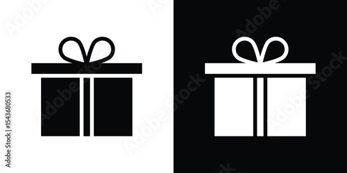 Present gift box icon collection. line stroke icon. EPS 10