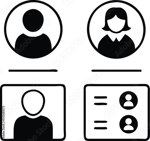 Versatile Collection of Modern Male and Female User Avatar Icons for Online Profiles
