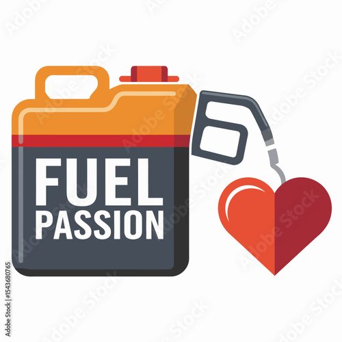 Fueling Your Passion Energy Power Heart Love Design Illustration Graphic Vector Art Image Modern Style Creative Concept Business Branding Fueling Enthusiasm Visual Metaphor Passionate Energy Intense  