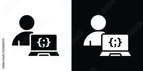 Programmer icon collection. line stroke icon. EPS 10