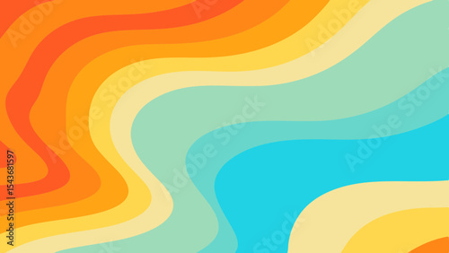 Abstract wavy color gradient background with orange yellow and blue tones creating a smooth flow effect