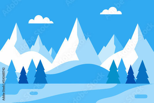 Frosty Landscape vector illustration