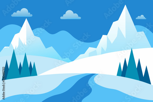 Frosty Landscape vector illustration