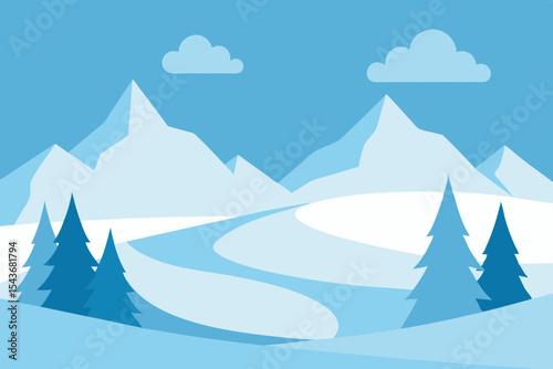 Frosty Landscape vector illustration