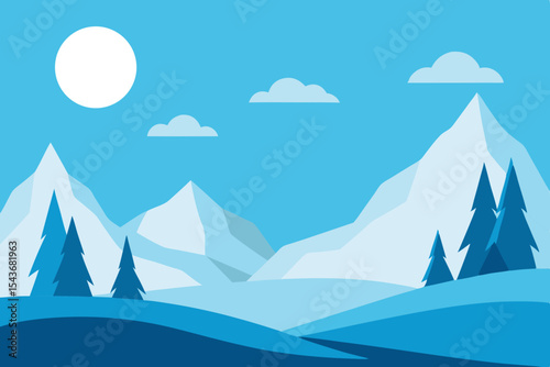 Frosty Landscape vector illustration