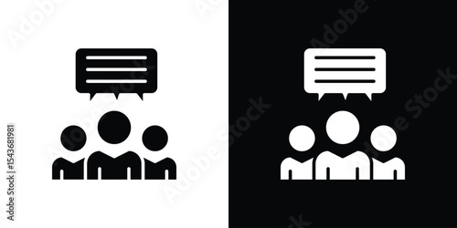 Public opinion icon collection. line stroke icon. EPS 10