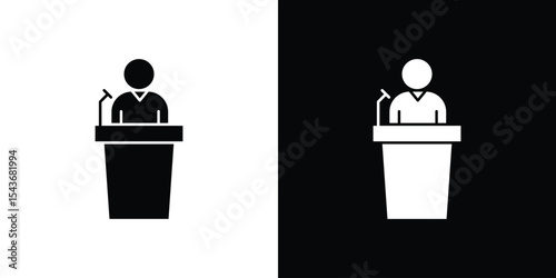 Public speaker icon collection. line stroke icon. EPS 10