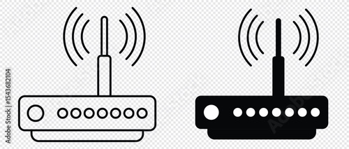 Router icon. Wi-fi modem vector illustration. Wireless network connection symbol. Internet signal sign.wifi router icon outline vector.