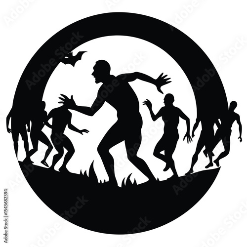 silhouette of santa claus going down a chimney with a sack