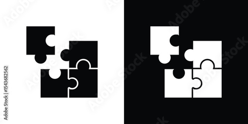 Puzzle piece icon collection. line stroke icon. EPS 10