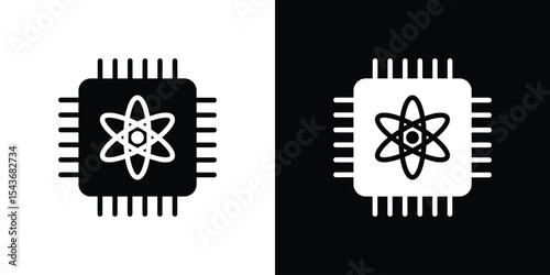 Quantum computing icon collection. line stroke icon. EPS 10