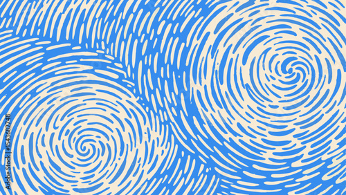 Abstract background with blue swirls and curved lines creating a dynamic and textured visual pattern design