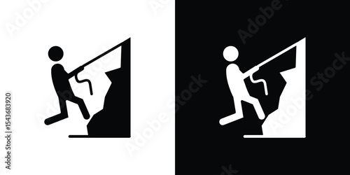 Rappelling icon collection. line stroke icon. EPS 10