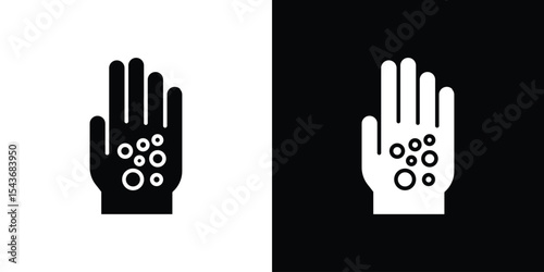 Rash hand icon collection. line stroke icon. EPS 10