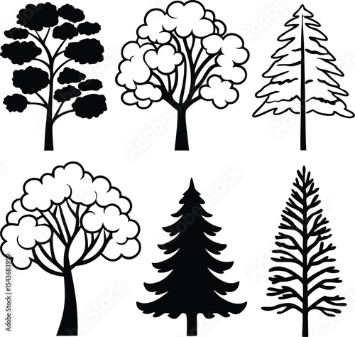 Collection of Tree Silhouettes for Landscape Design