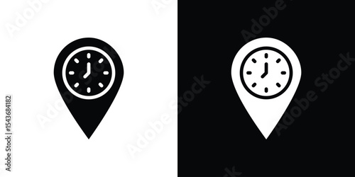 Real time location icon collection. line stroke icon. EPS 10