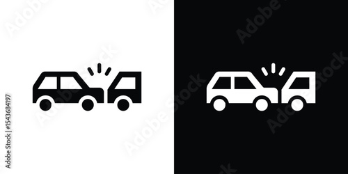 Rear end collision icon collection. line stroke icon. EPS 10