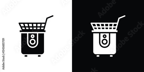 Restaurant deep fryer icon collection. line stroke icon. EPS 10