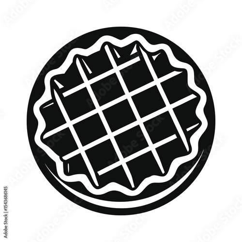 Waffle icon black and white illustration