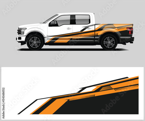 Orange and Black Truck Wrap Design Template
