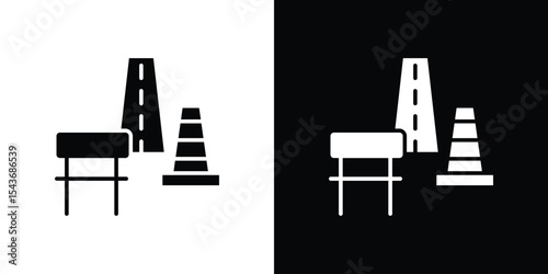 road construction icon collection. line stroke icon. EPS 10